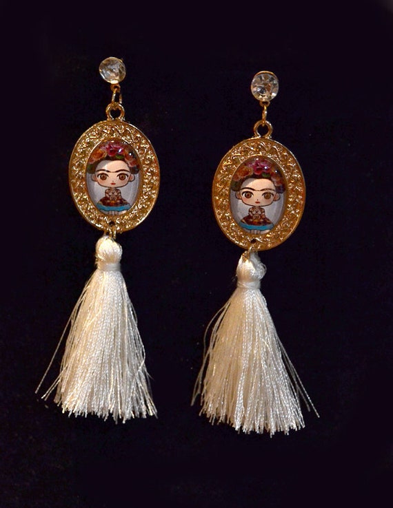 Freda Kahlo Earrings with Tassle