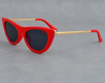 Red and Gold Cat eye Sunglasses