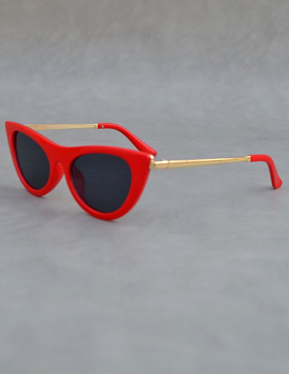 Red and Gold Cat eye Sunglasses