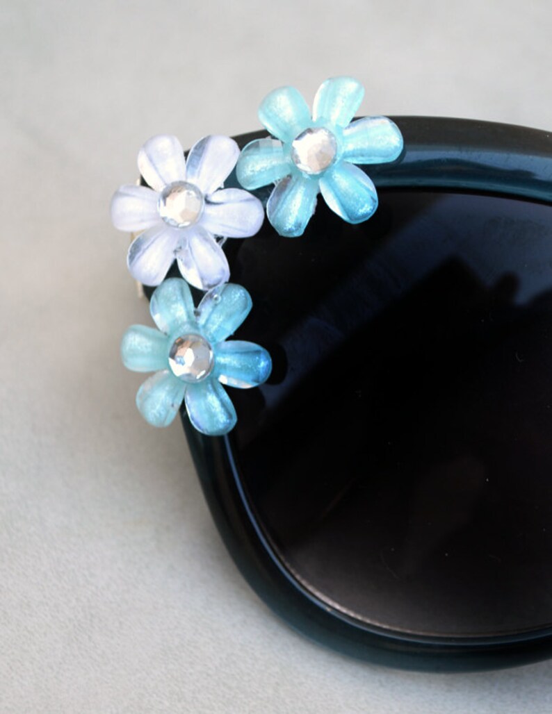Sunglasses Teal with Rhinestone Embellishment