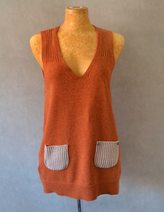 Sweater Dress-Vest with Pockets - image 1