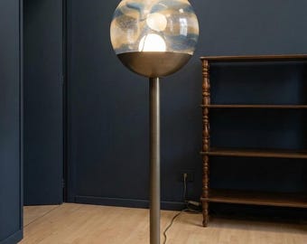 SPACE AGE Glass Sphere Floor Lamp, 1970s