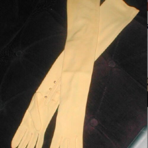 Vintage 1950's YELLOW opera-length Long newest Gloves