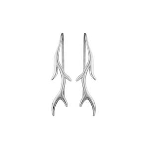 Sterling silver antlers earrings drop earrings womens earrings gift image 1