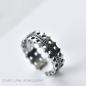 925 sterling silver stars ring stacking ring silver  band ring size adjustable gift by East Link Jewellery