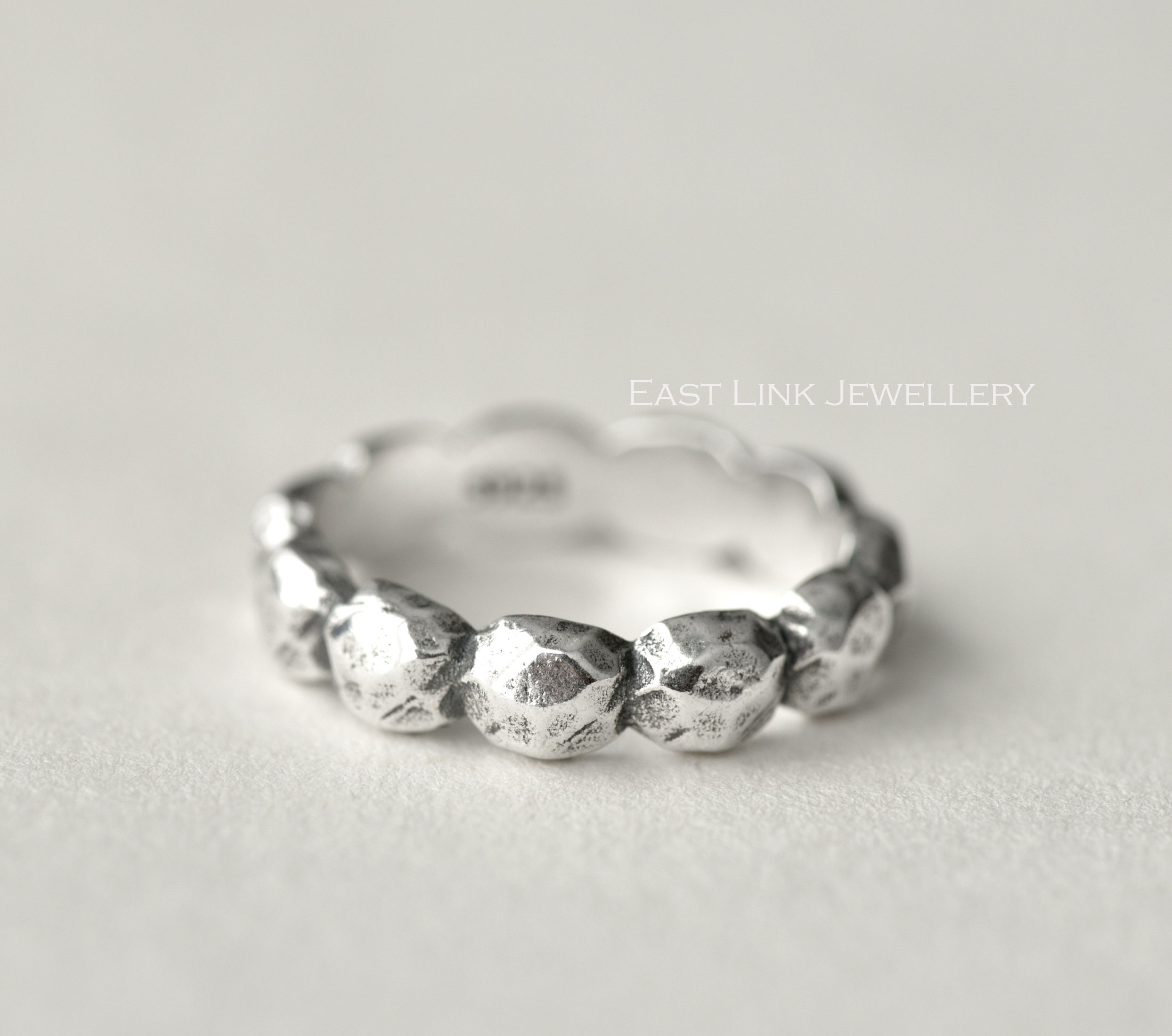 925 Sterling Silver Rock Ring Rock Shaped Ring Band Ring for Etsy UK