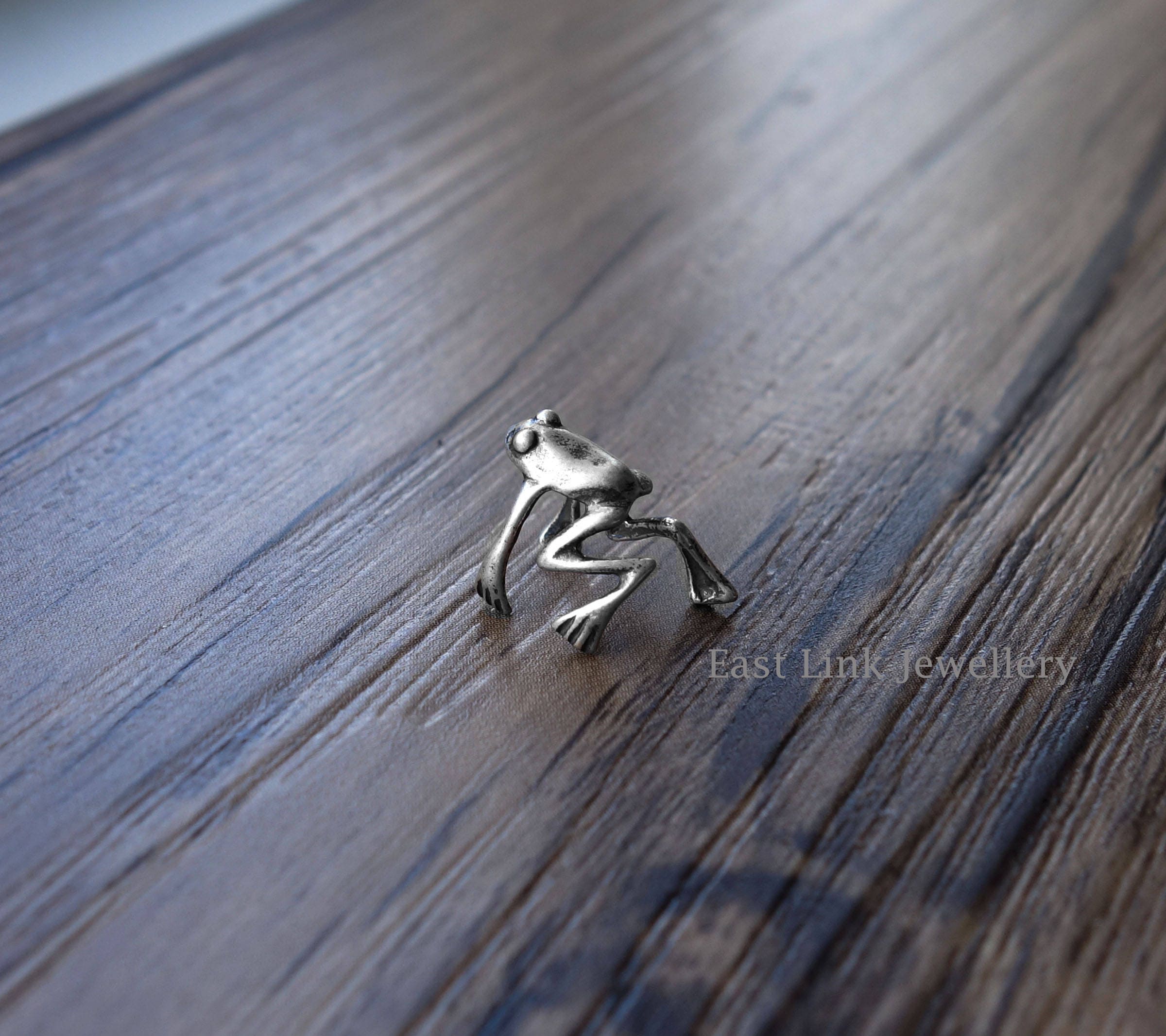 ONEFINITY Orecchini a forma di rana, in argento Sterling 925