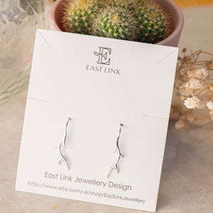 Sterling silver antlers earrings drop earrings womens earrings gift image 4