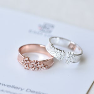 925 sterling silver galaxy ring crystal cz ring band ring size adjustable by East Link Jewellery
