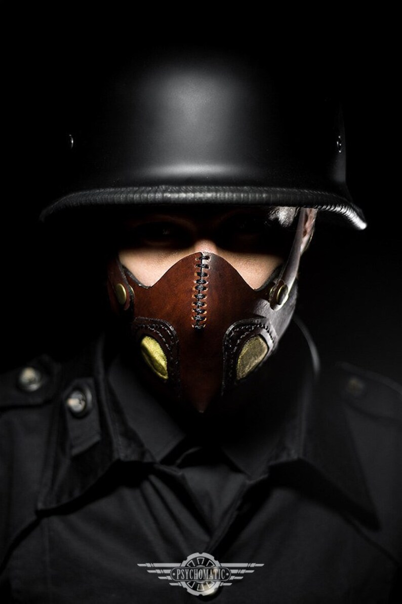 Steampunk cyberpunk leather mask FREE SHIPPING