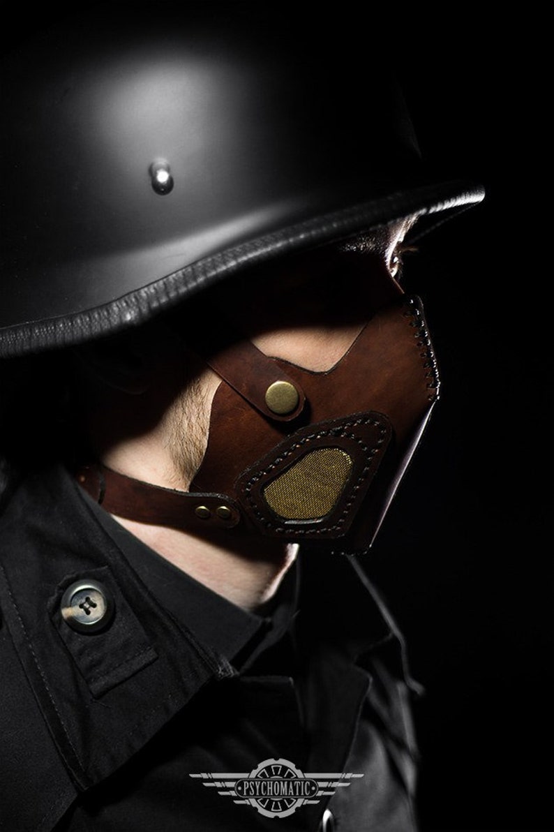 Steampunk cyberpunk leather mask FREE SHIPPING