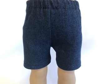 Denim Shorts for American Girl Doll and 18-inch Doll Jean Shorts - Bitty Baby Bitty Twins Doll Denim Jean Shorts - Boy Doll Jeans Shorts