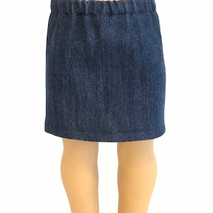 Denim Skirt for American Girl Doll and 18-Inch Dolls – Doll Dark Wash Denim Jean Skirt - Doll Denim Straight Skirt - Choose Top Stitching