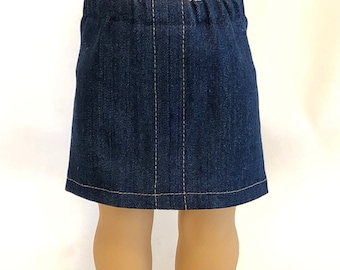 Denim Skirt for American Girl Doll and 18-Inch Dolls – Doll Dark Wash Denim Jean Skirt - Doll Denim Straight Skirt - Choose Top Stitching