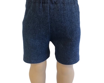 Denim Shorts for American Girl Doll and 18-inch Doll Jean Shorts - Bitty Baby Bitty Twins Doll Denim Jean Shorts - Boy Doll Jeans Shorts