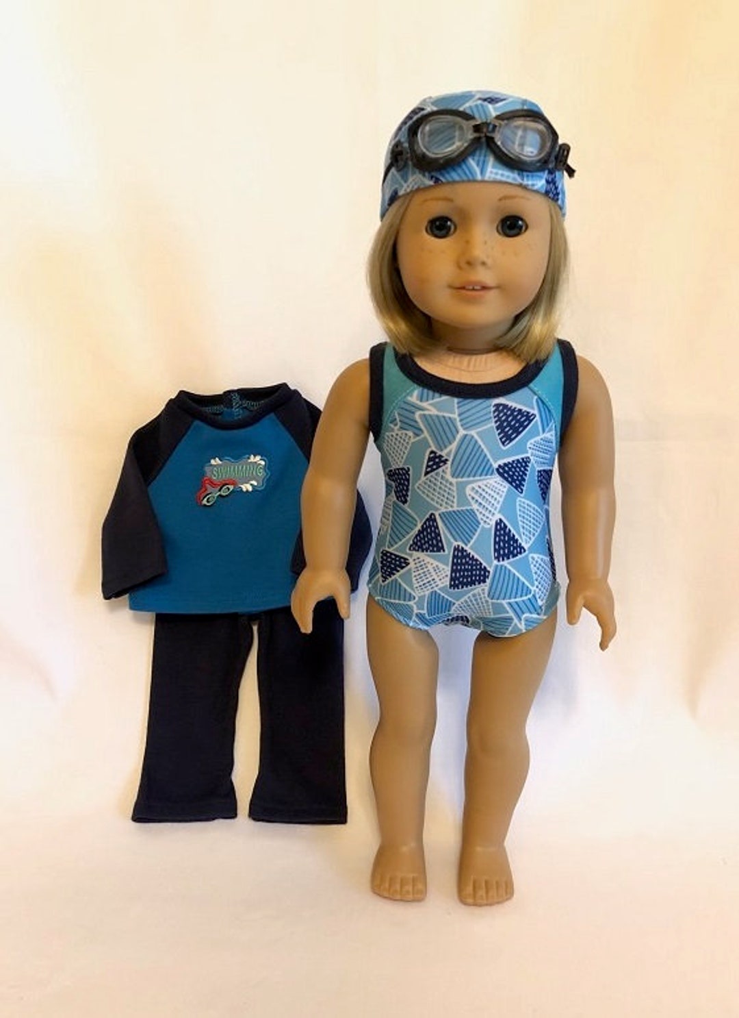 Swim Team Uniform for American Girl Doll & 18inch Dolls Doll Swimsuit