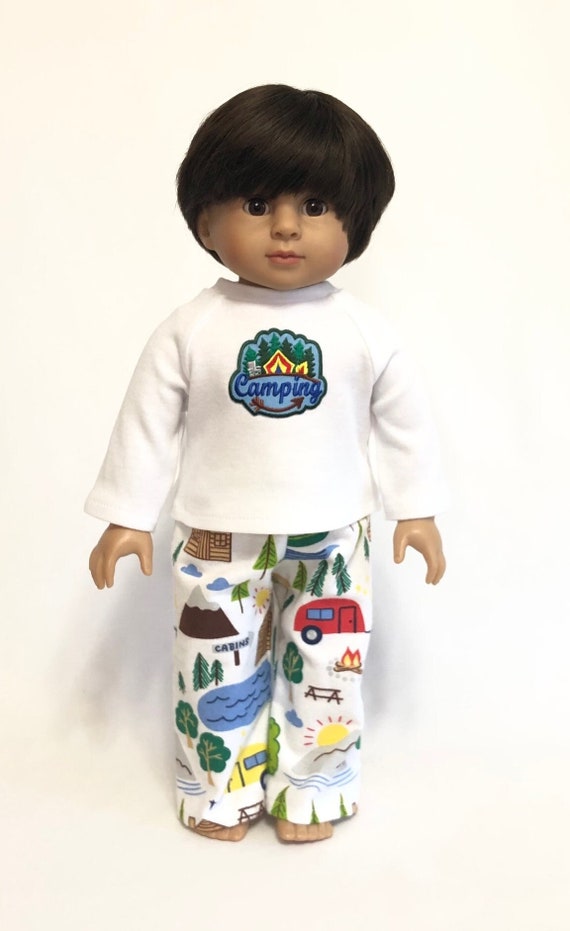 Camping Pajamas for American Girl Doll and 18 inch Doll Camping