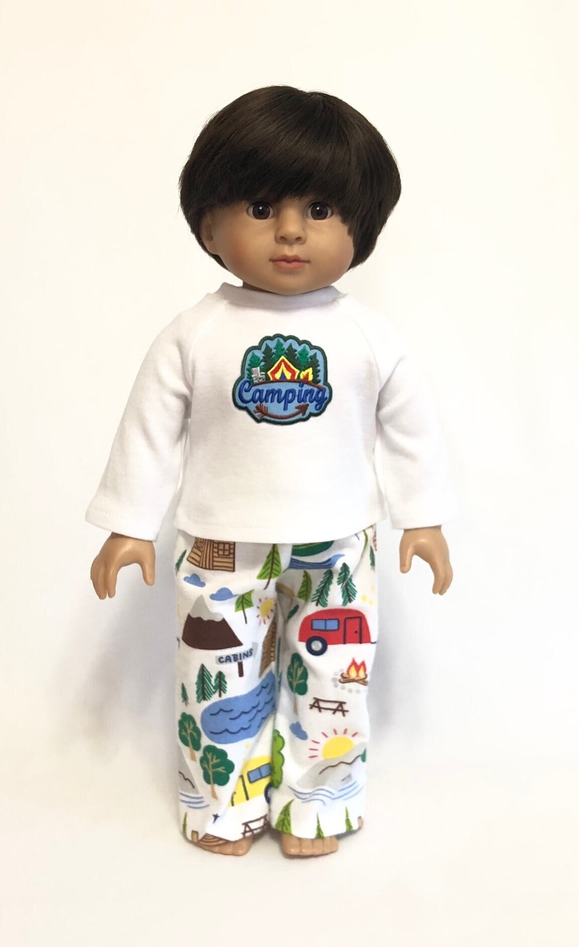 Camping Pajamas for American Girl Doll and 18-inch Doll Camping