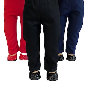 Black, Khaki, Navy Blue or Red Pants for American Girl Doll & 18-Inch Doll Black Pants - Doll Navy Pants - Doll Red Pants - Doll Tan Pants