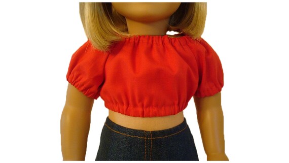 red cotton crop top