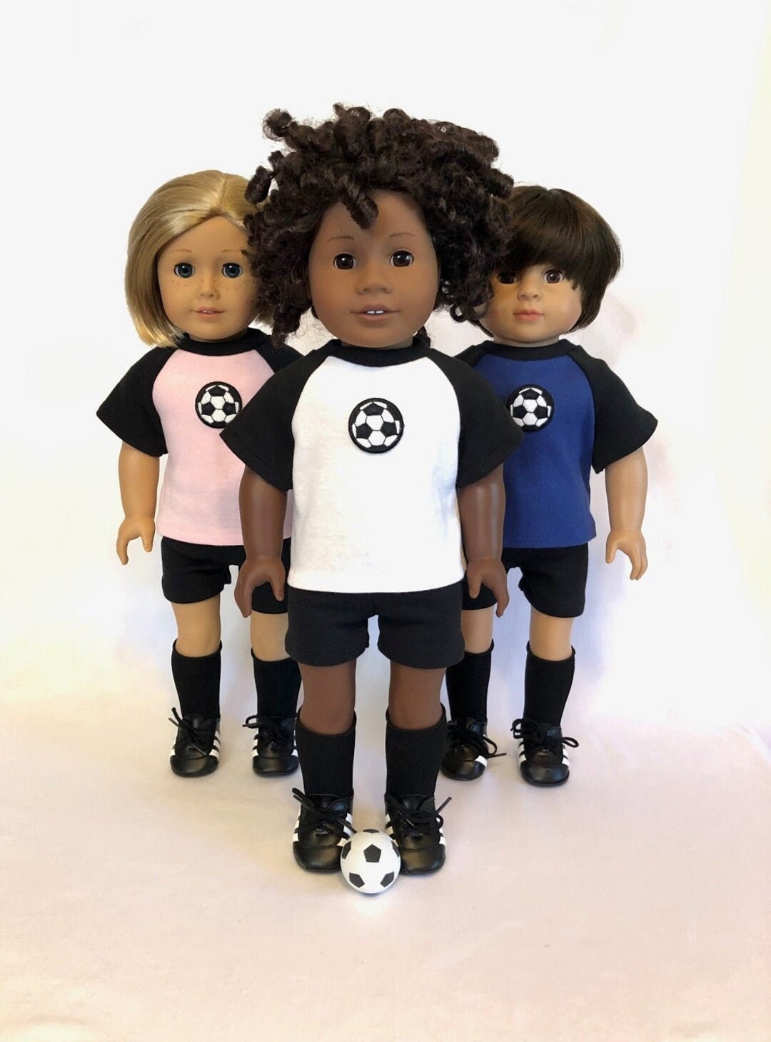 Soccer Uniform 5 piece Set for American Girl Doll and 18 inch Doll Soccer Choose Pink White Blue or Red Doll Soccer Set Doll Soccer Ball Etsy Canada