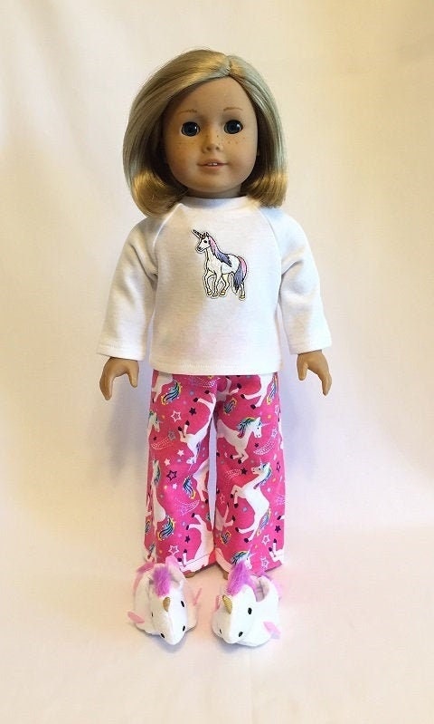 Unicorn Pajamas for American Girl Dolls & 18-inch Dolls with Optional…