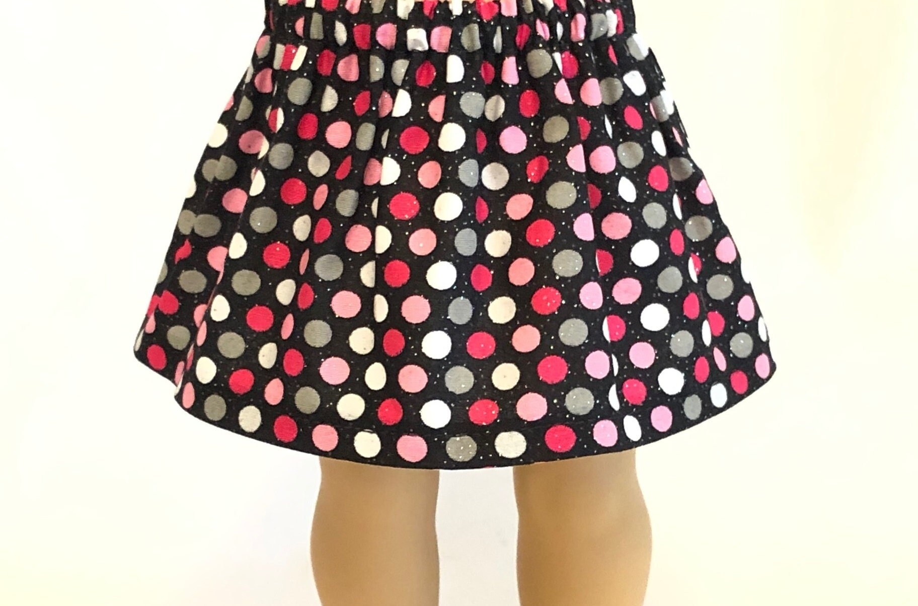 Black and Pink Polka Dot Skirt for 