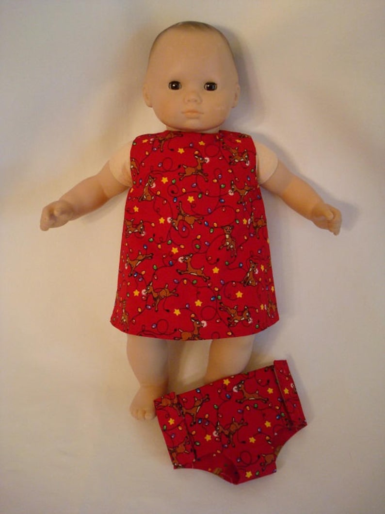 Set of 2 reversible fabric diapers for any 15/' inch doll
