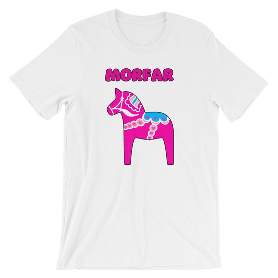 Swedish Folk Art Dala Horse Mens Short Sleeve T-Shirt Print Tees Tops