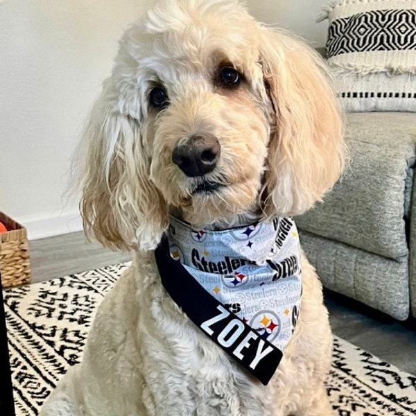 Steelers bandana, Dog bandana, Football, Sports team bandana, personalized bandana