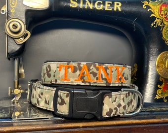 Camo dog collar, Personalized dog collar