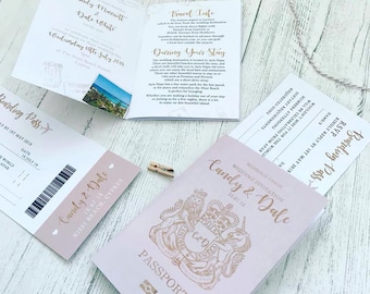 Wedding Passport Invitations - Print Your Own