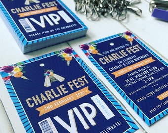 Festival Birthday Invitation Lanyards - PRINTED AND SUPPLIED - Min order of 15 with lanyards