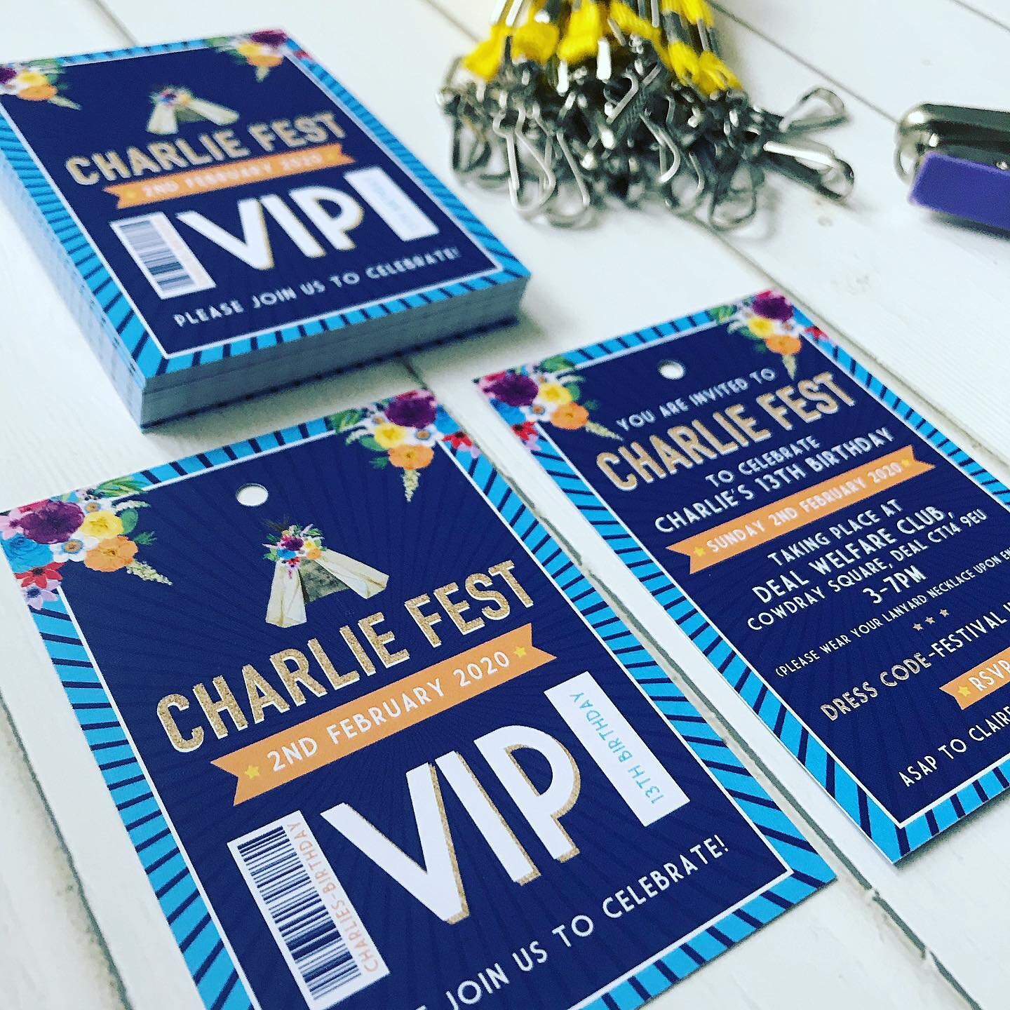 Festival Birthday Invitation Lanyards DIGITAL PRINT FILES Etsy
