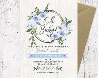 Oh Baby! Baby Shower Invites - Boy - PERSONALISED DIGITAL FILE