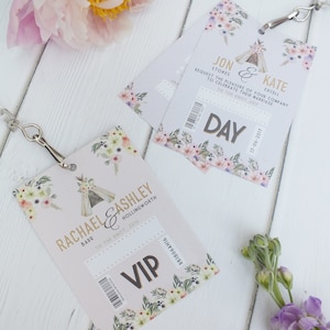 Festival Wedding Invitation Lanyards - PRINTED LANYARDS - Min order 10 with lanyard