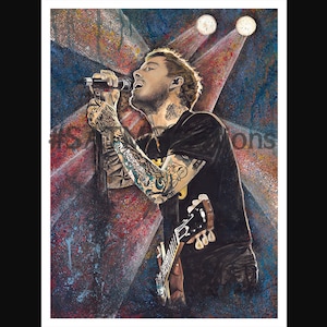 Brian Fallon of The Gaslight Anthem #2/ Digital Download of Original Painting by kellyB/ Pen and Ink, Watercolor