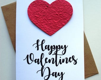 Happy Valentines Day - 16 seed paper colors available