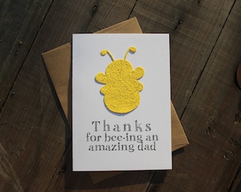 Thanks for bee-ing an amazing dad - Bee seed paper shape
