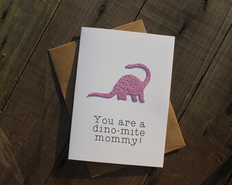 You are a dino-mite mommy - LONG NECK shaped seed paper