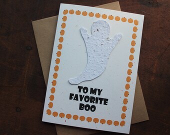 To My Favorite Boo- Ghost shaped seed paper