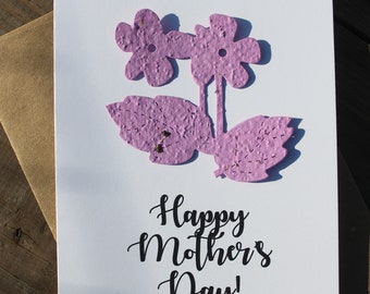 New* Happy Mother's Day -  16 seed paper colors available, multiple shapes available