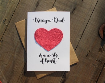 Being a Dad is a work of Heart - Heart Seed Paper