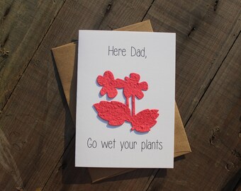 Here Dad, Go wet your plants- Violets shaped seed paper