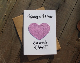 Being a Mom is a work of Heart - Heart Seed Paper