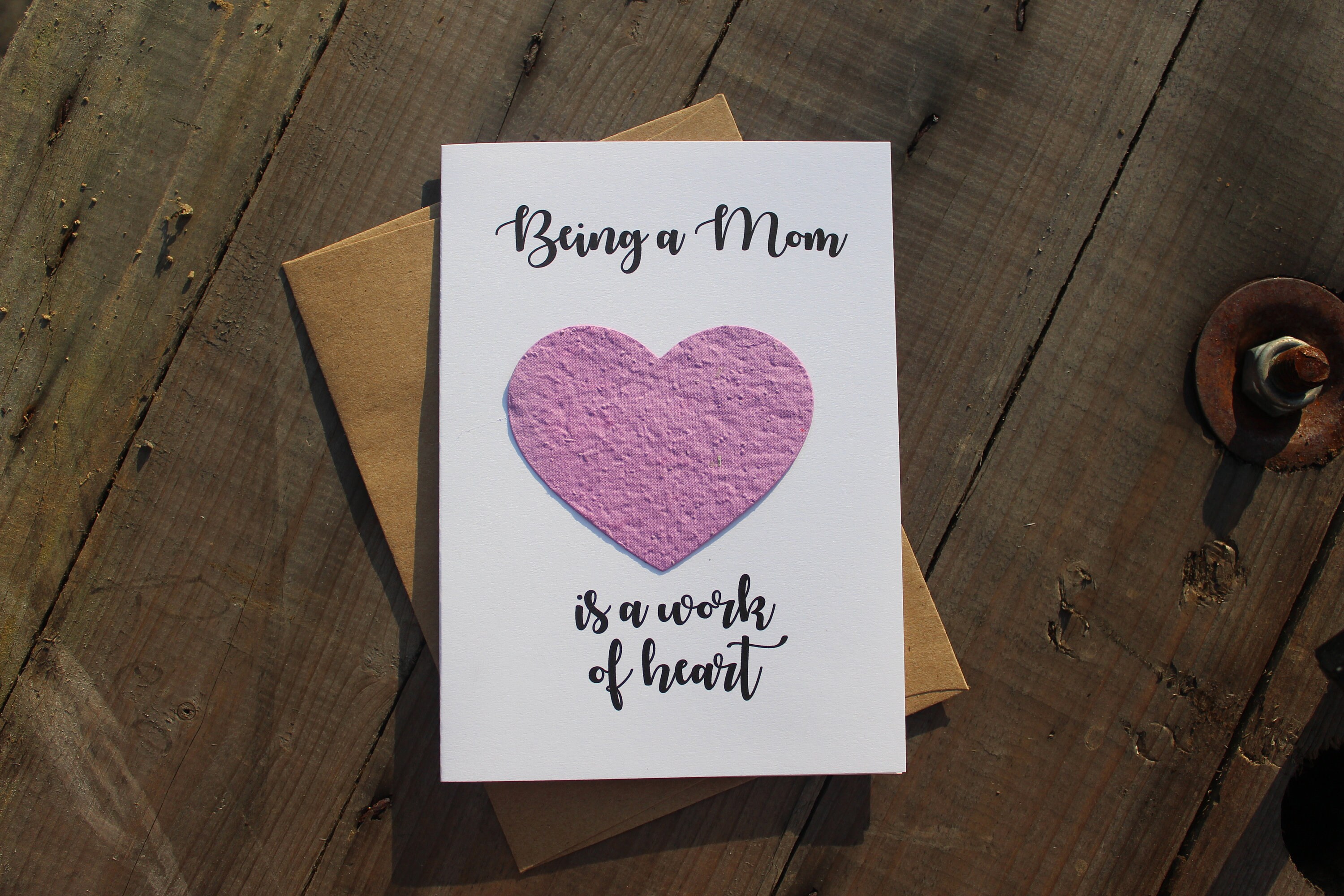 Being a Mom is a work of Heart - Heart Seed Paper