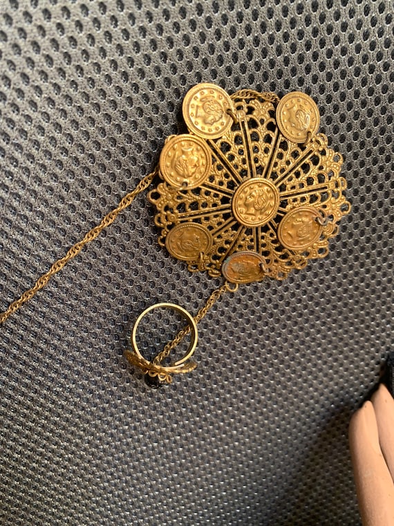 Pair of Egyptian Revival Slave Bracelets 2 PC Lot Gem