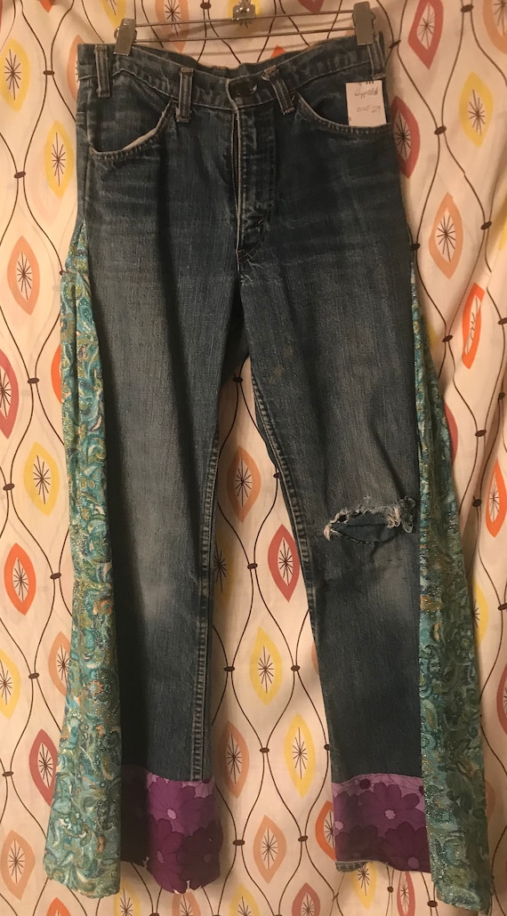 vintage 1970 Levi orange tab, Hippy Bell Bottom's… - image 1