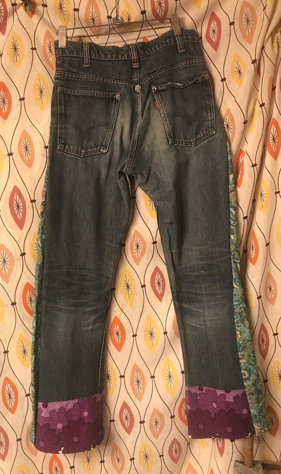 vintage 1970 Levi orange tab, Hippy Bell Bottom's… - image 7