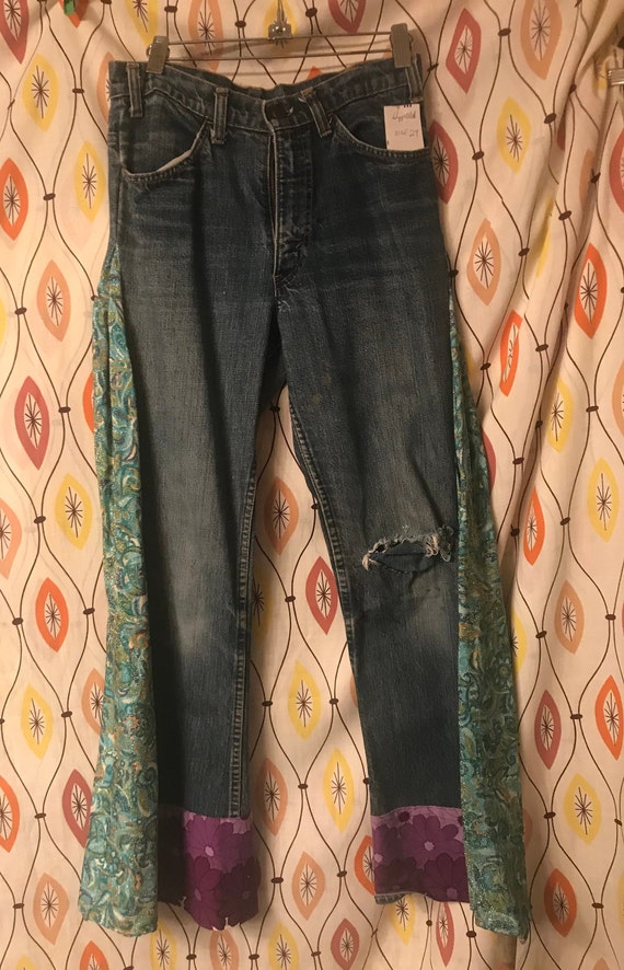 vintage 1970 Levi orange tab, Hippy Bell Bottom's… - image 3